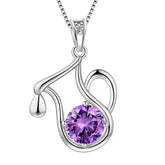 Aquarius Zodiac Necklace February Birthstone Pendant Crystal - Necklaces - Aurora Tears